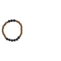 Bracelet H Bois, Tourmaline et Pierre de lave Perles rondes 8 mm