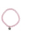 Bracelet Quartz Rose Perles rondes 6 mm Breloque étoile