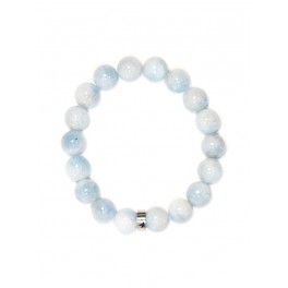 Bracelet Aigue-Marine Perles Rondes 10 mm Bracelet Aigue-Marine Perles Rondes 10 mm