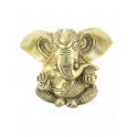 Statuette Ganesh assis en Laiton doré mat 14 cm