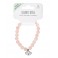 Bracelet Quartz rose Perles rondes 8 mm et Breloque lotus